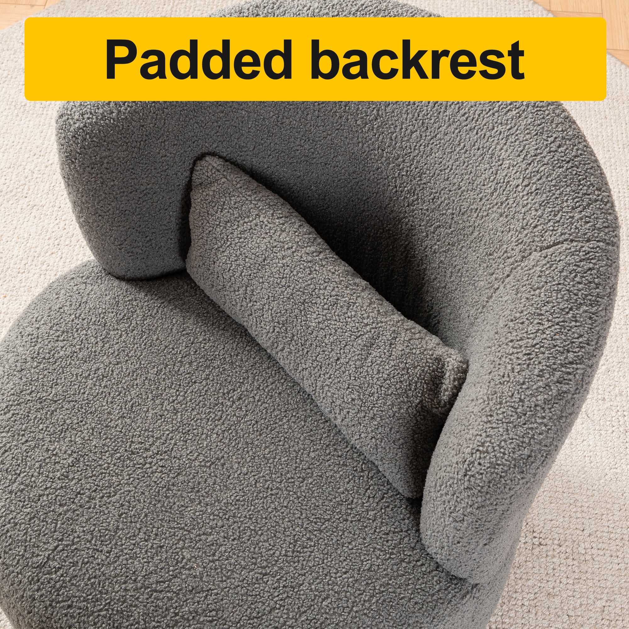 Plush Swivel Accent Chair (Gray)