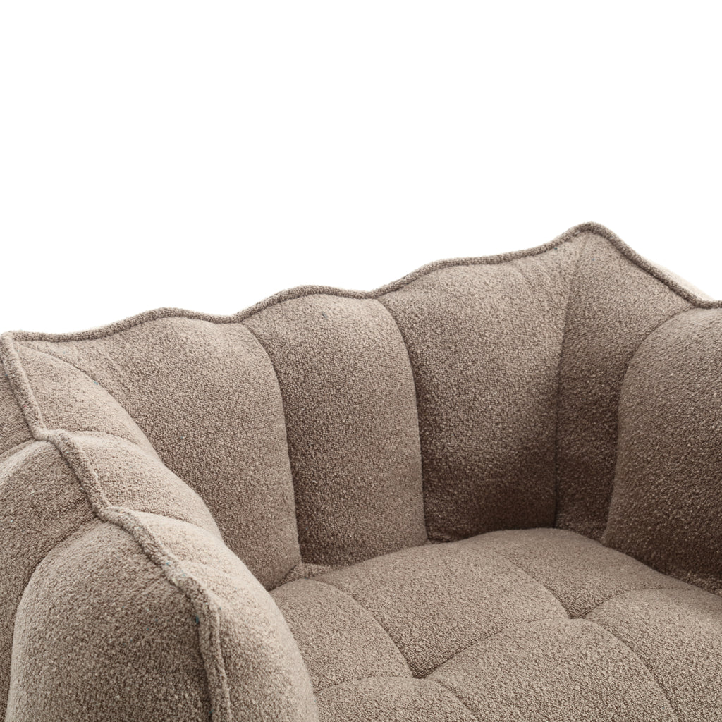 Plush Foam Lounger w/ Ottoman (Coffee)