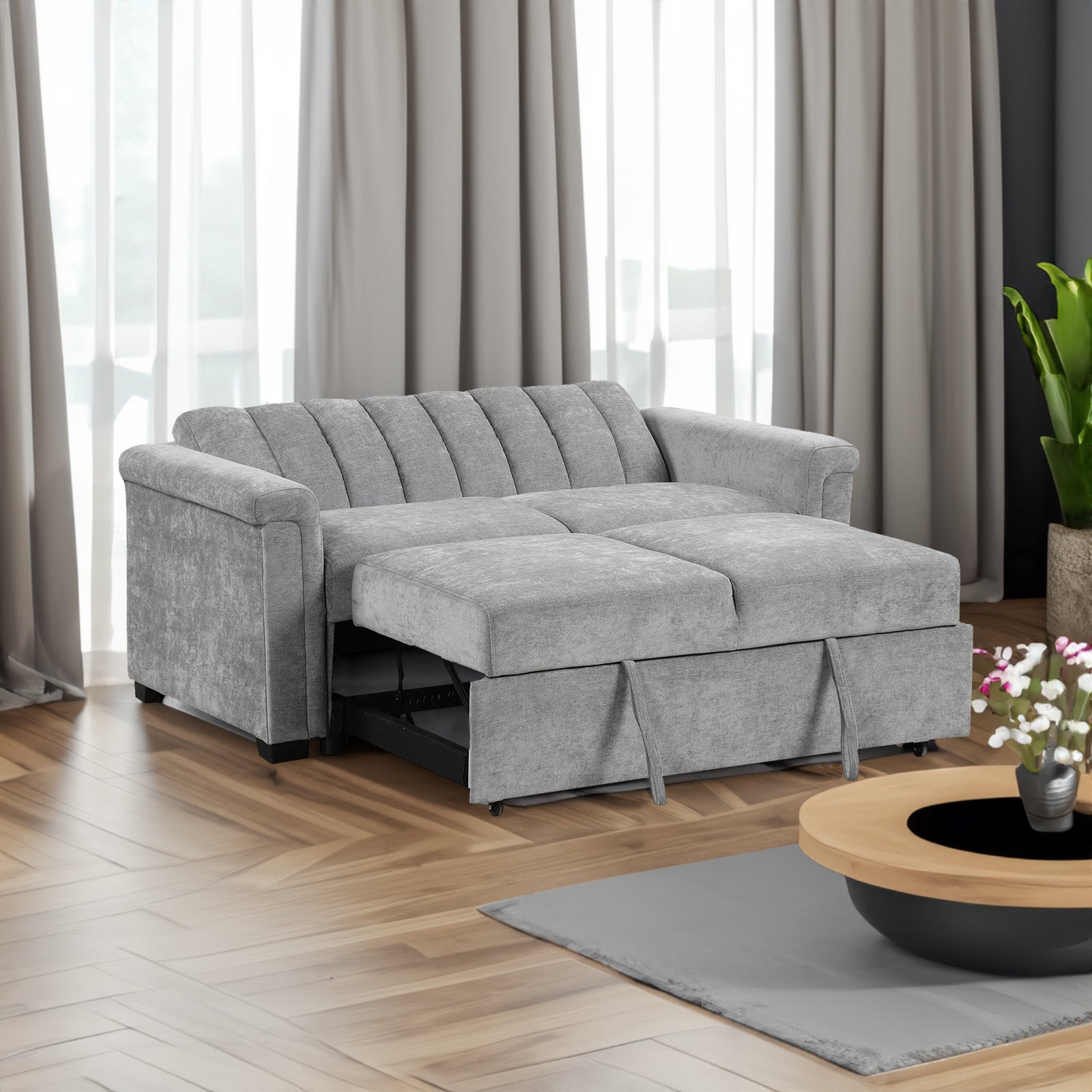 U_STYLE Convertible Sofa Bed (Gray)