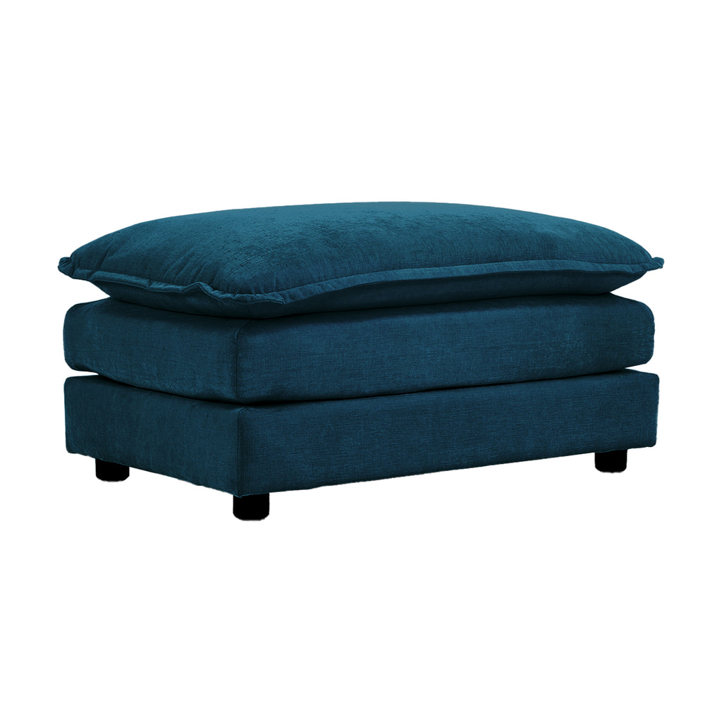 Chenille Ottomans Footrest (Blue)