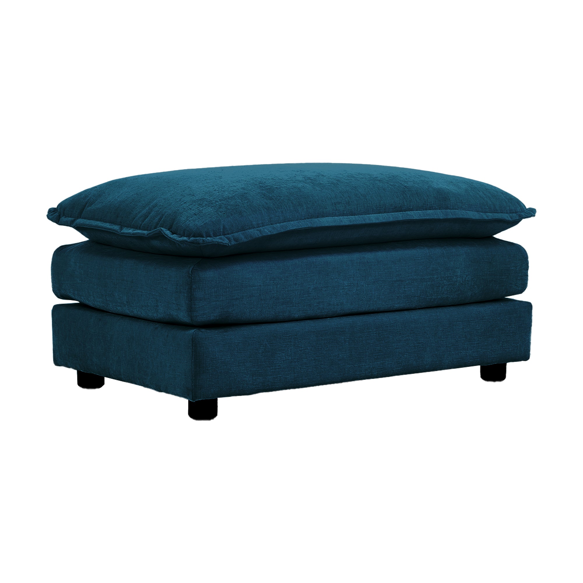 Chenille Ottomans Footrest (Blue)