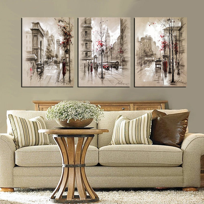City Street Wall Art Canvas - No Frame