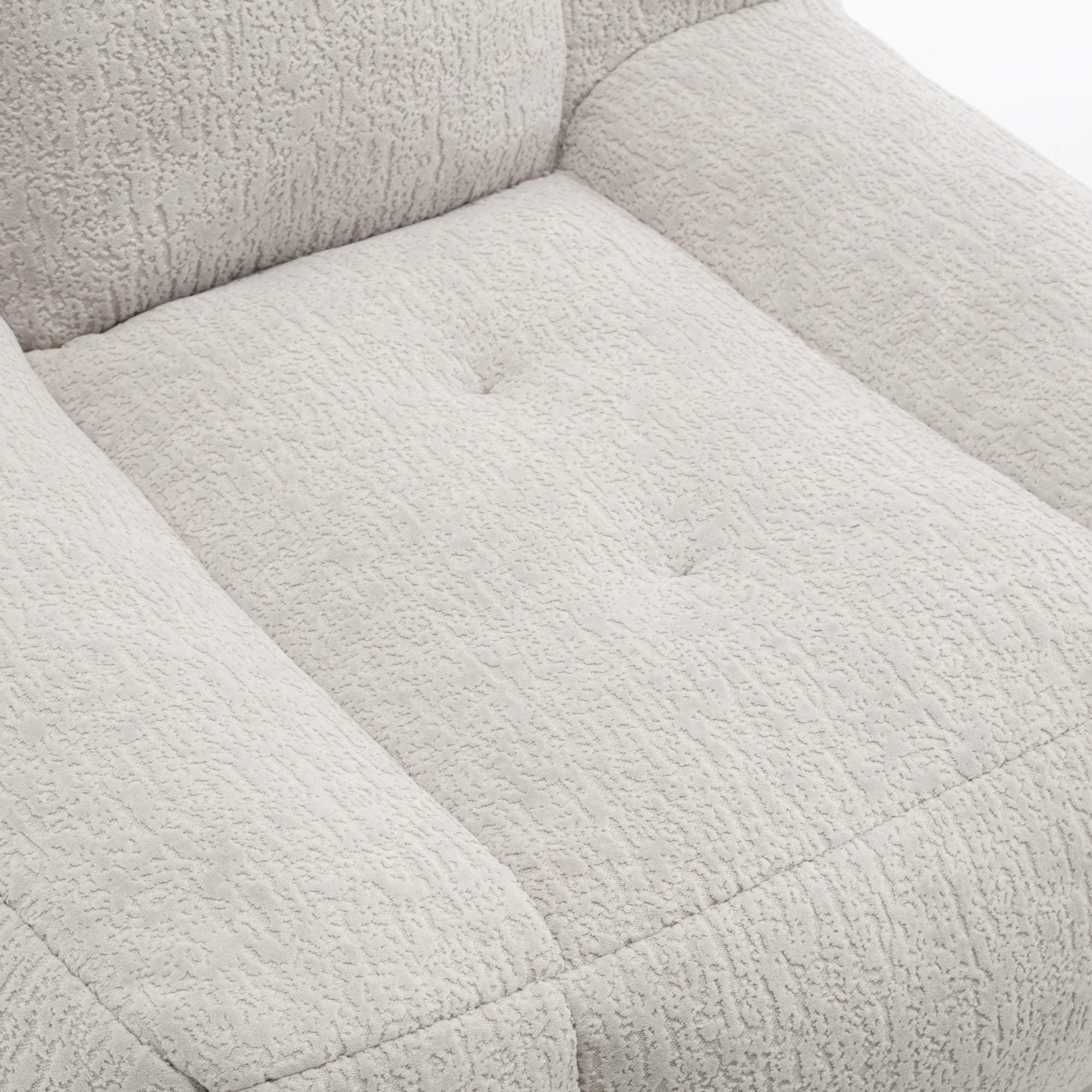 Fluffy Bean Bag Chair & Footstool w/ Memory Foam (Gray)