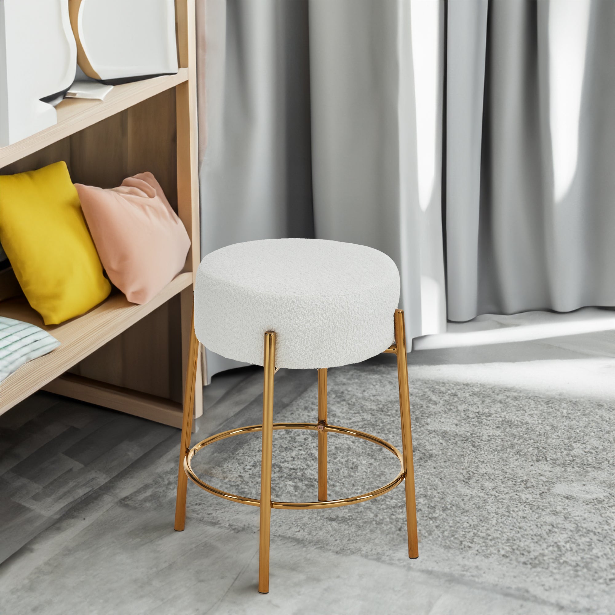 Contemporary Cushioned Dining Stool - Set of 2