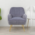 Modern Mid Century Velvet Sherpa Armchair (Gray)