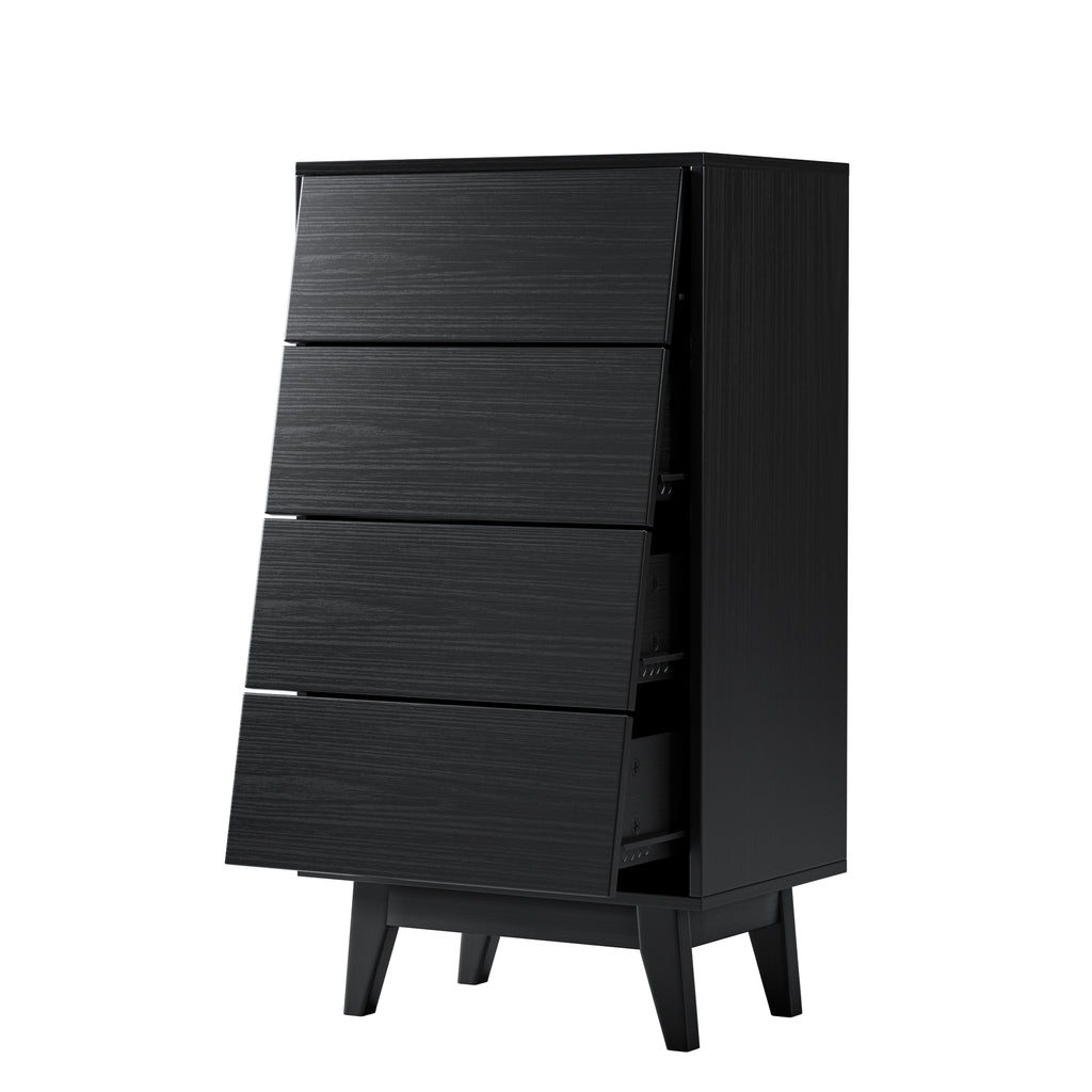 4 Drawer Vintage Bevel Dresser (Black)