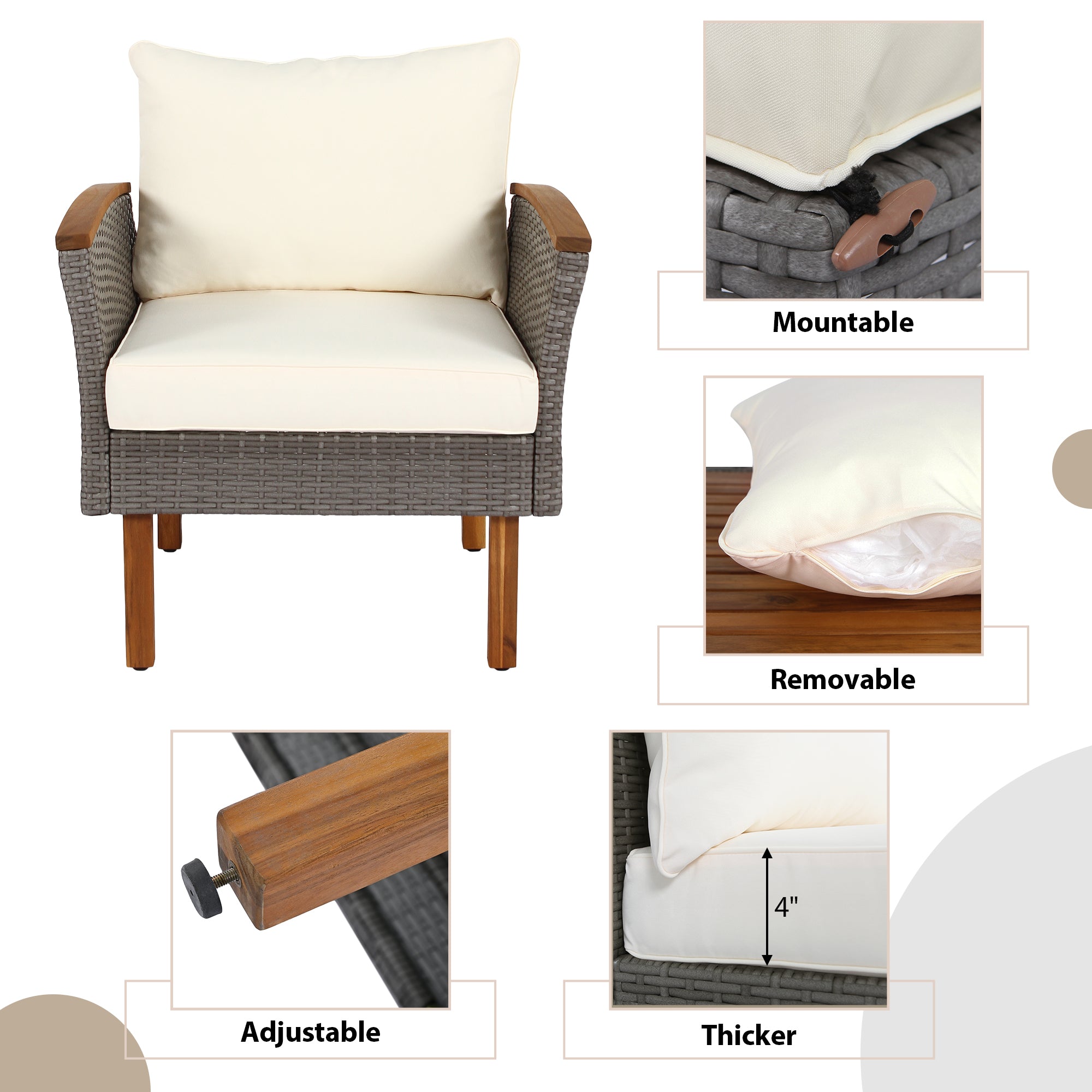 9-piece Patio Furniture Set w/ Acacia wood