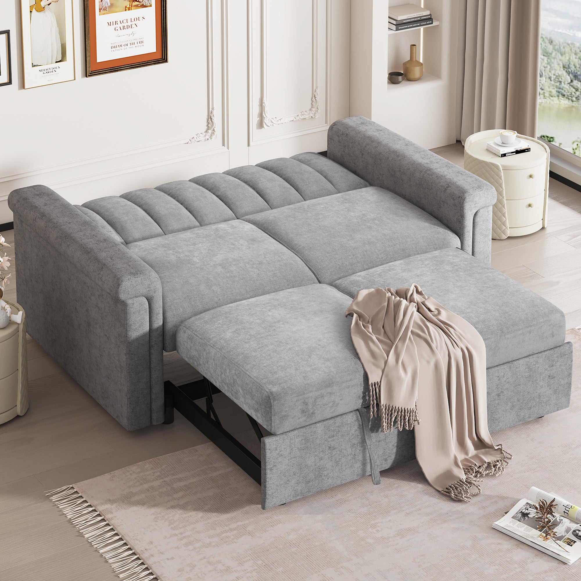 U_STYLE Convertible Sofa Bed (Gray)