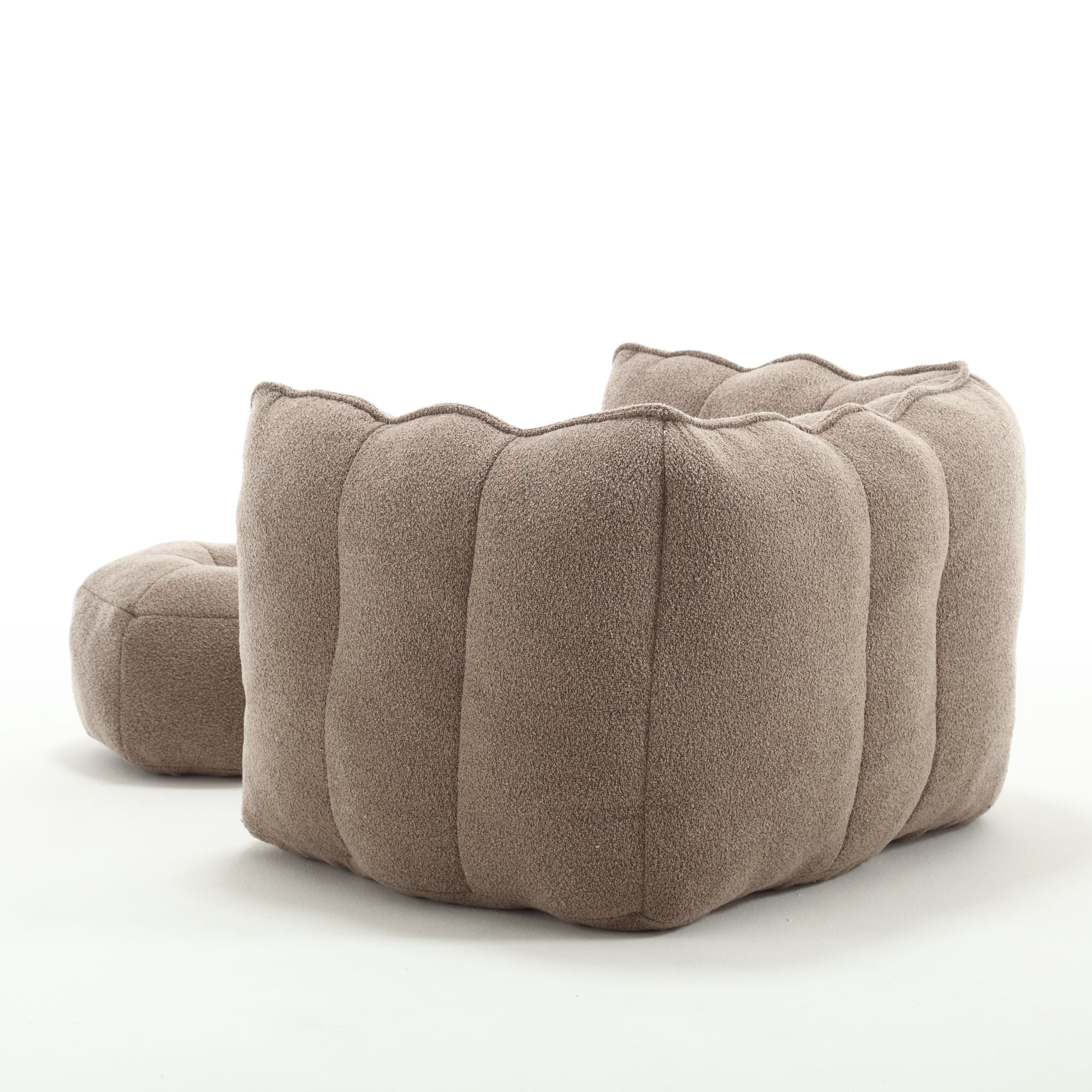 Plush Foam Lounger w/ Ottoman (Coffee)