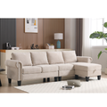 Convertible L-shaped Sectional w/ Storage (Beige)