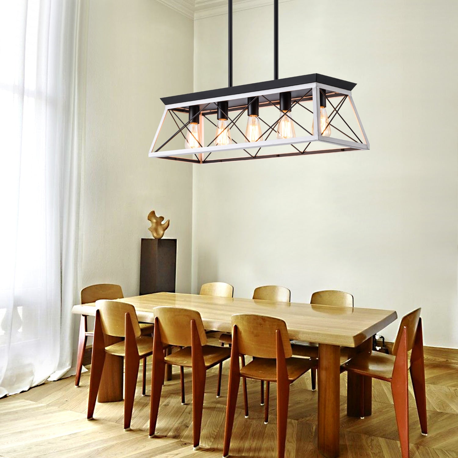 Meridian Forge Pendant - White (No Bulbs)