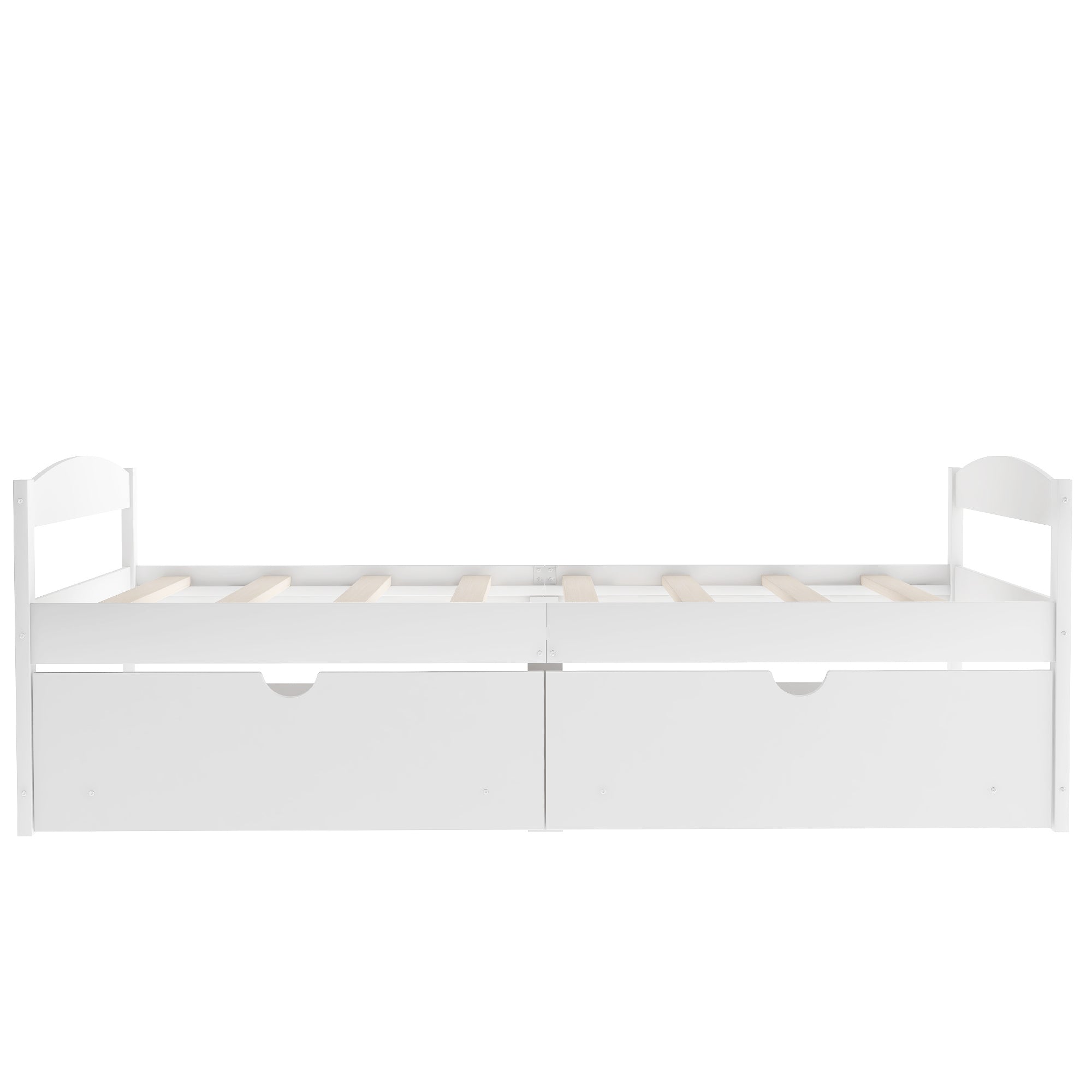 Twin size platform bed w/ two drawers (White)
