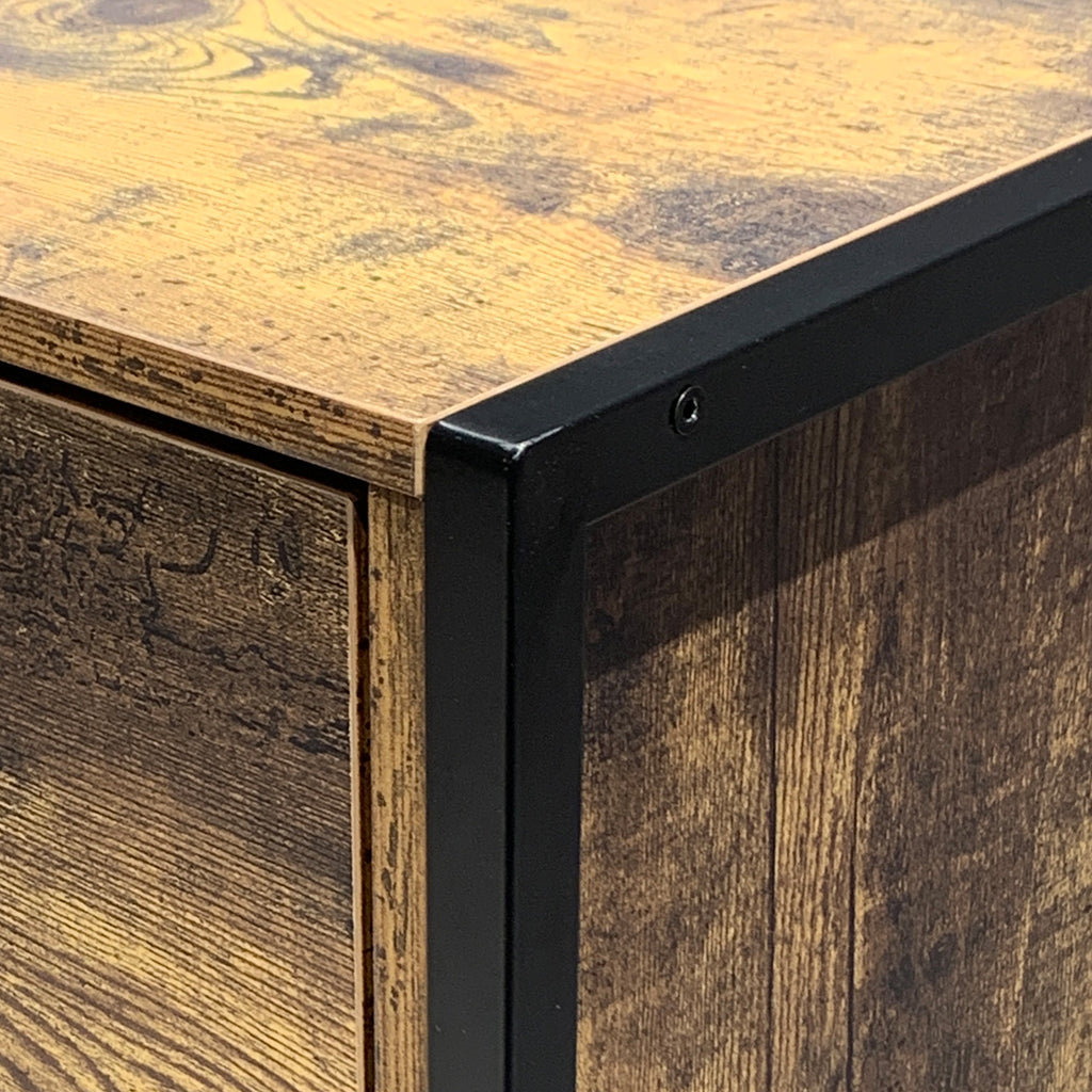 Rustic 6 Drawer Wooden Dresser (Brown)