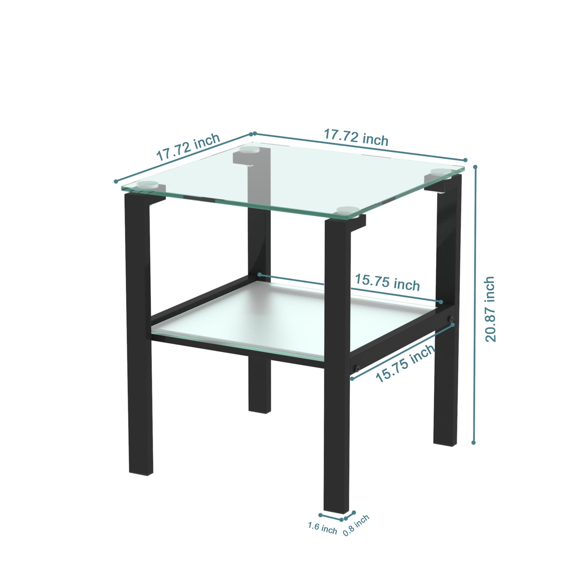 Simple 2 Layer Glass End Table