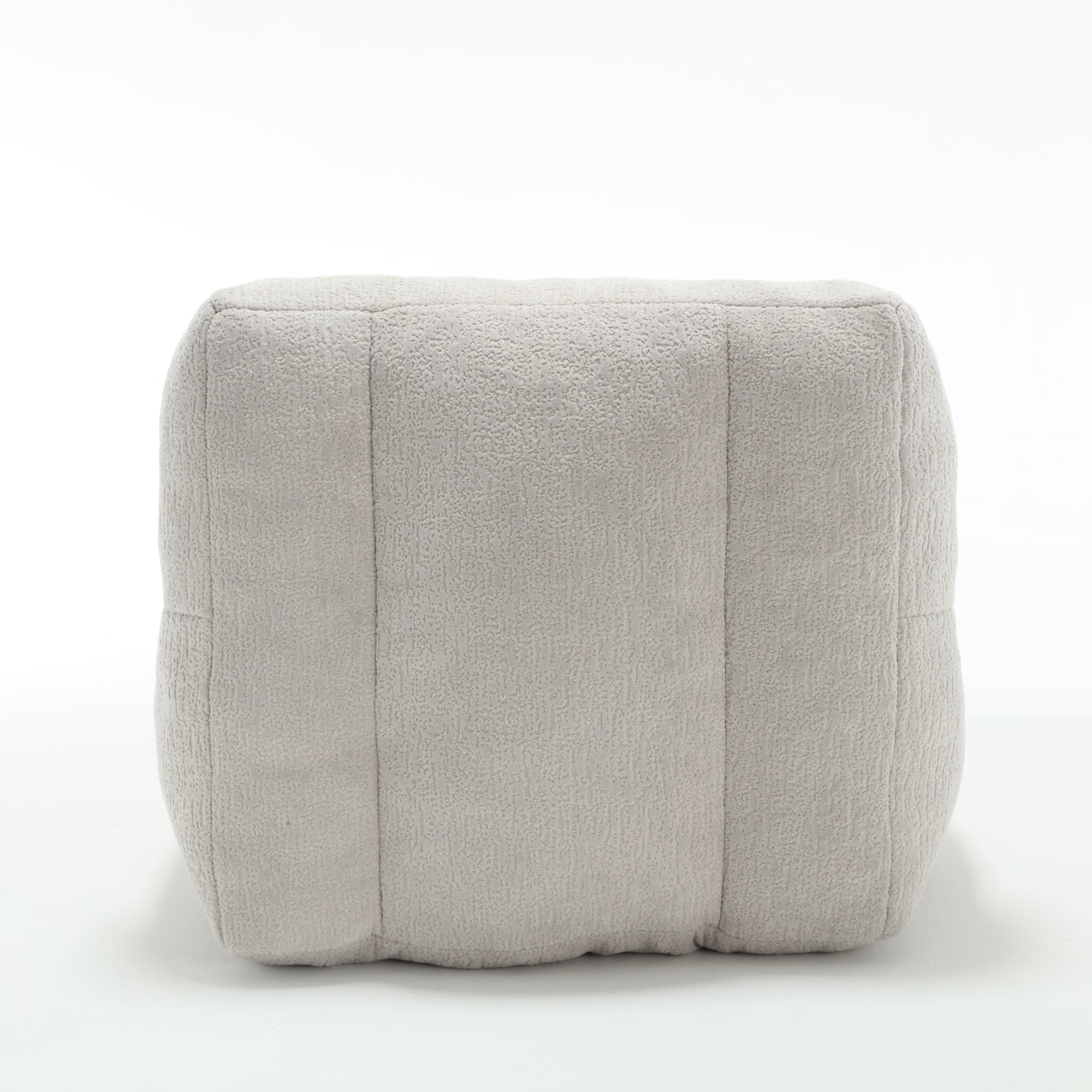 Fluffy Bean Bag Chair & Footstool w/ Memory Foam (Gray)