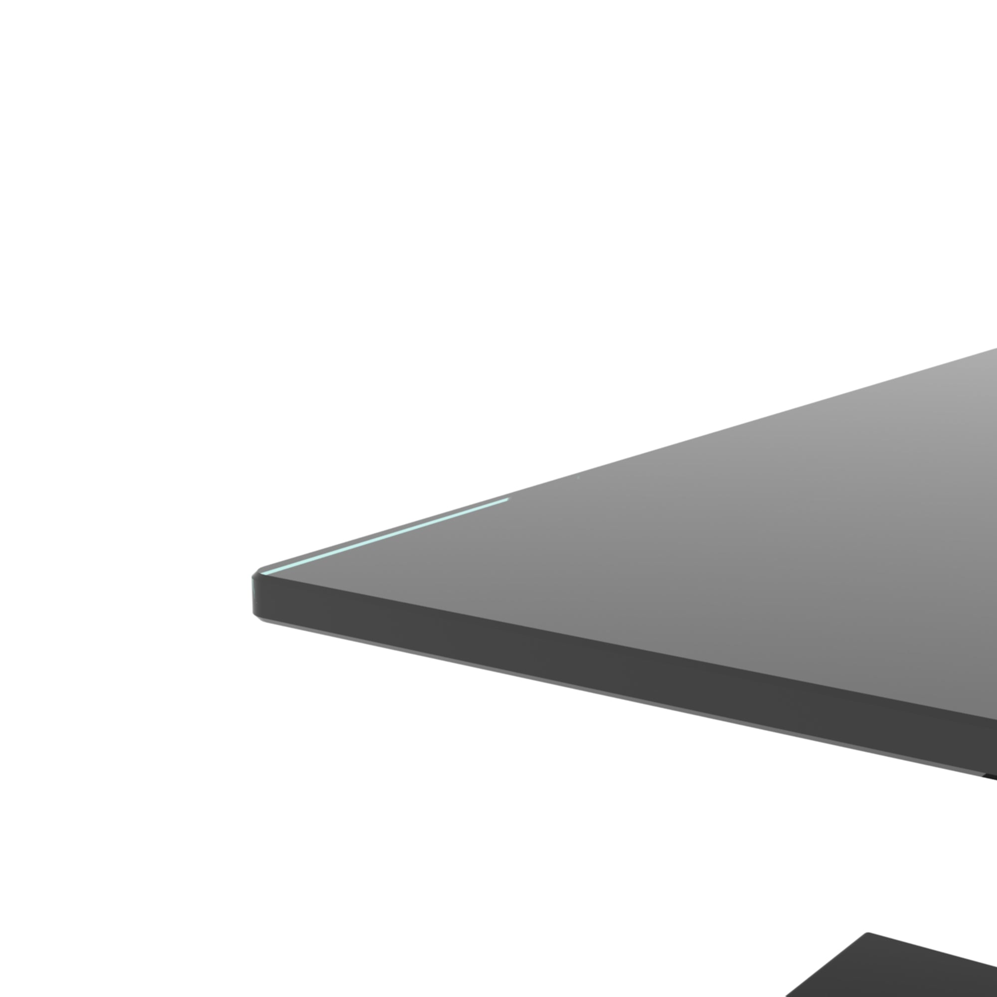 Modern 2-Layer Rectangle Black Glass Coffee Table