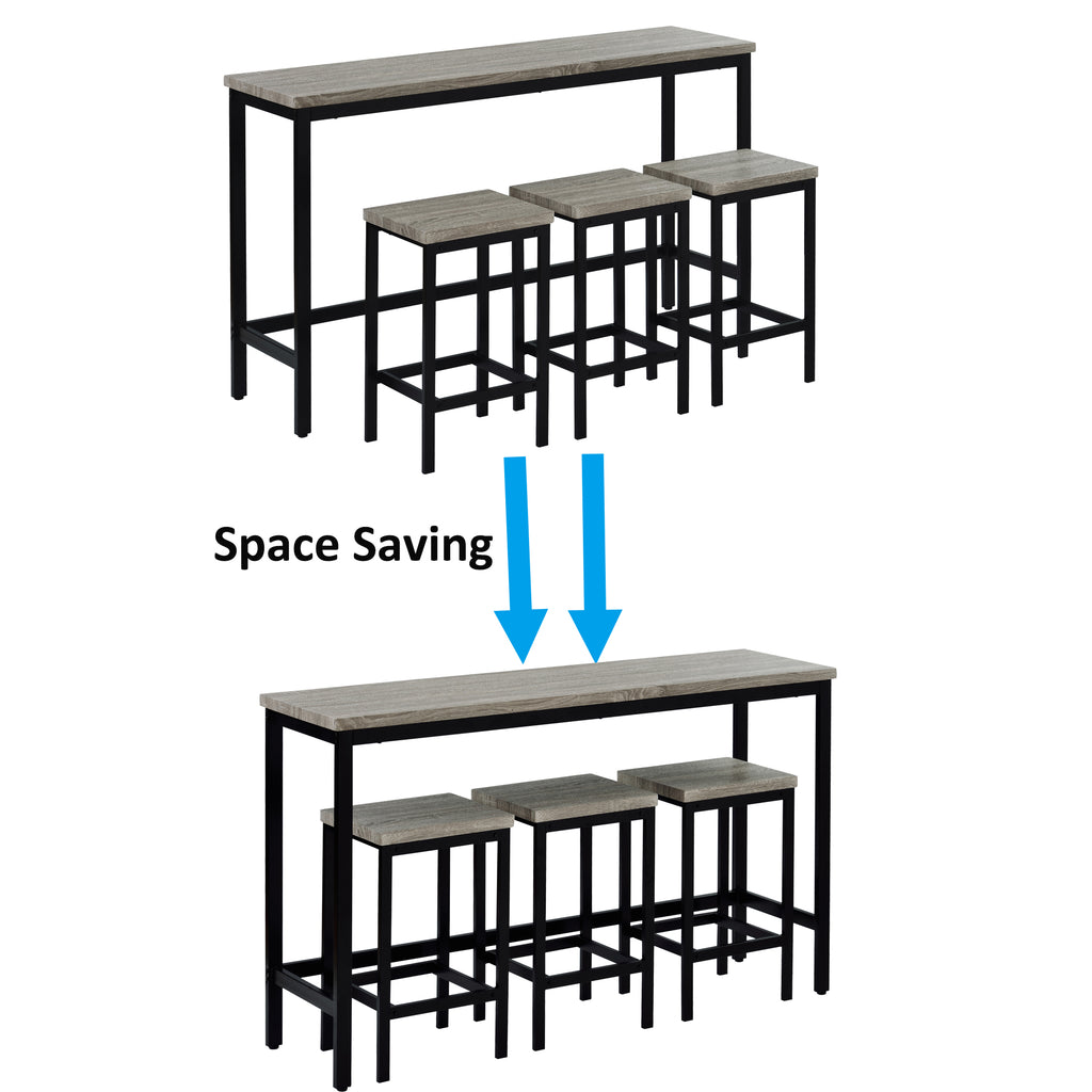 Gray 4-Piece Counter Height Table Set