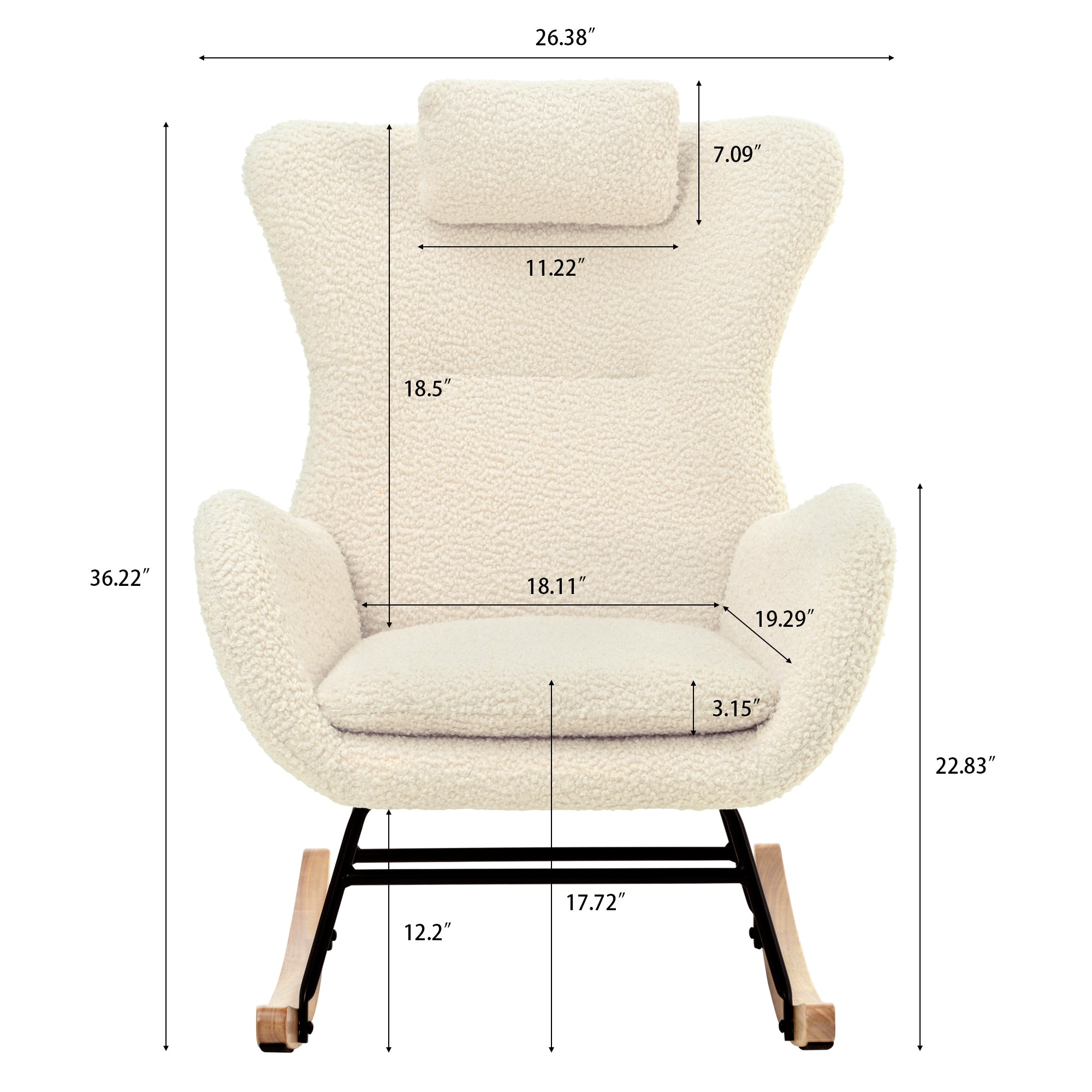 Cashmere Rocking Chair (Beige)