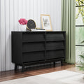 6 Drawer Vintage Bevel Dresser (Black)