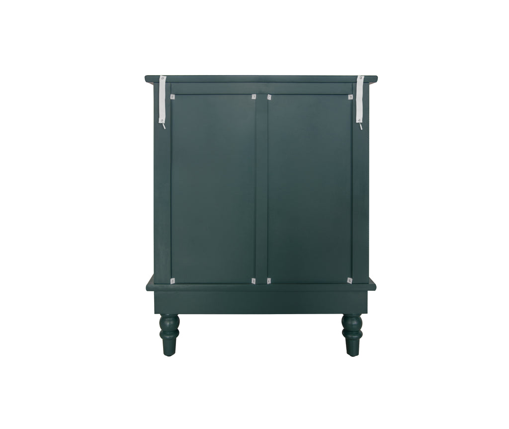 Hollow-Carved 3 Drawer Dresser Chest (Blackish Green)