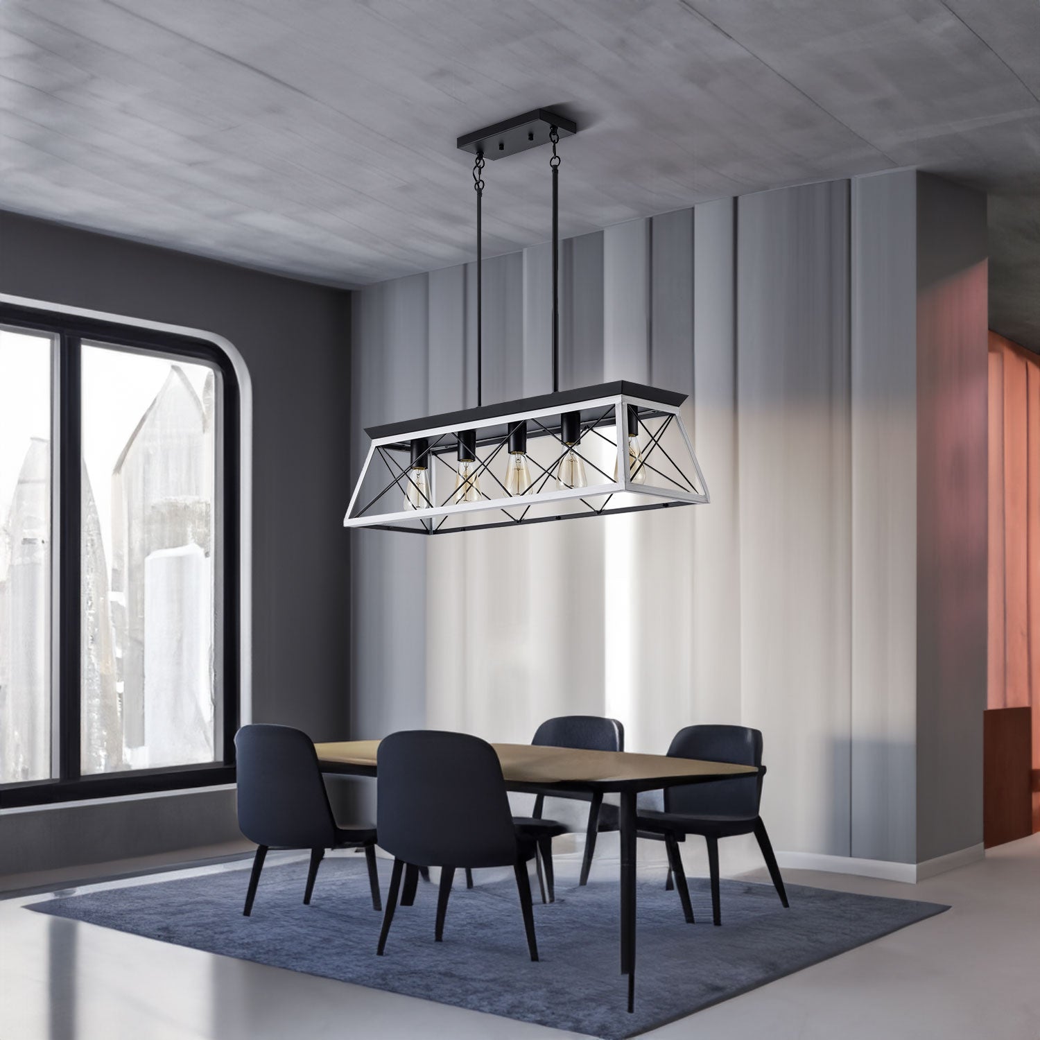 Meridian Forge Pendant - White (No Bulbs)