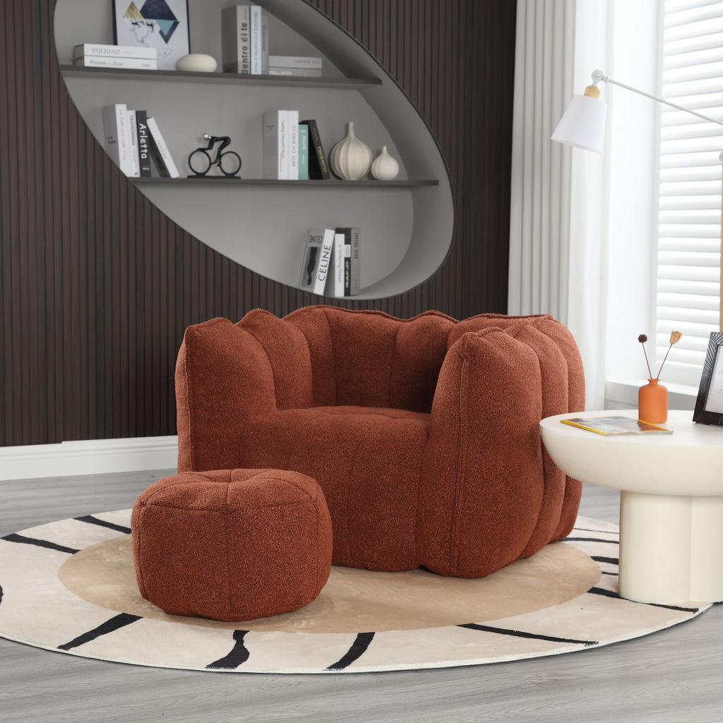 Plush Foam Lounger w/ Ottoman