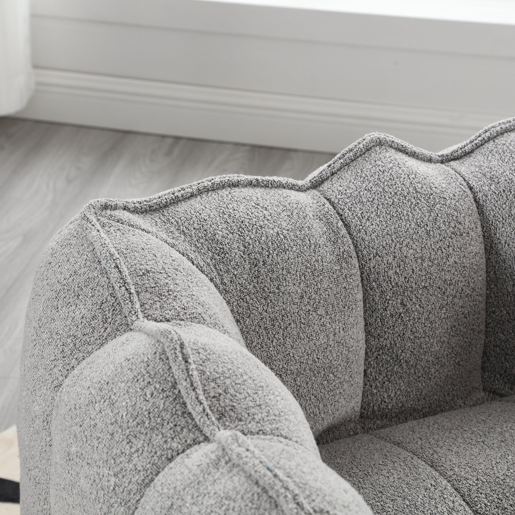Plush Foam Lounger w/ Ottoman (Gray)