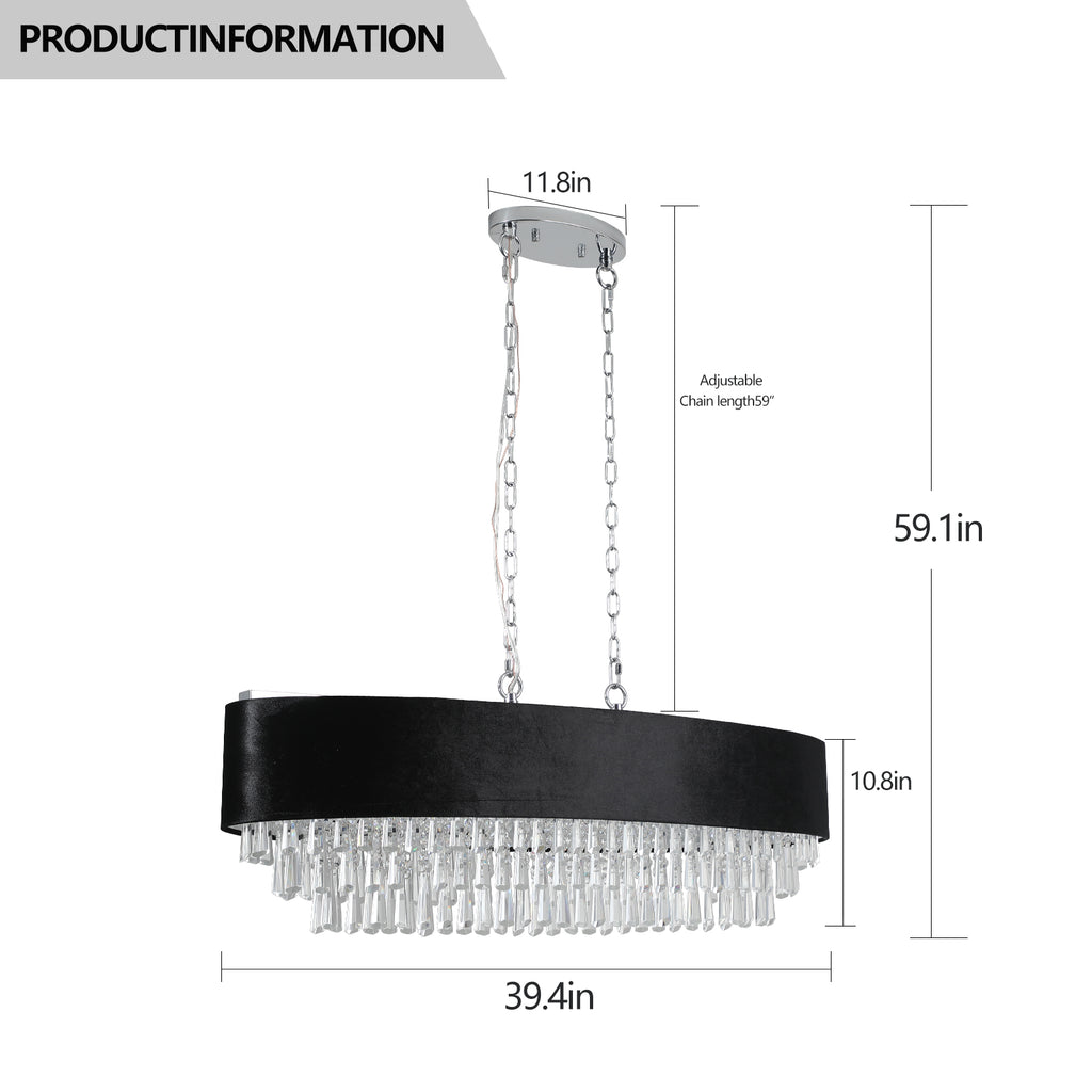 Modern Crystal Chandelier Light Fixture - Flat