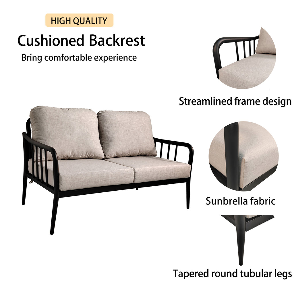5PC Outdoor Patio Furniture - Modern Chat Sofa Set
