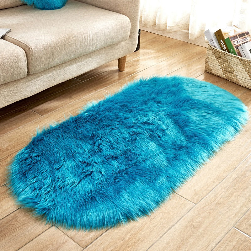 Chic Oval Plush Carpet, Window Mat