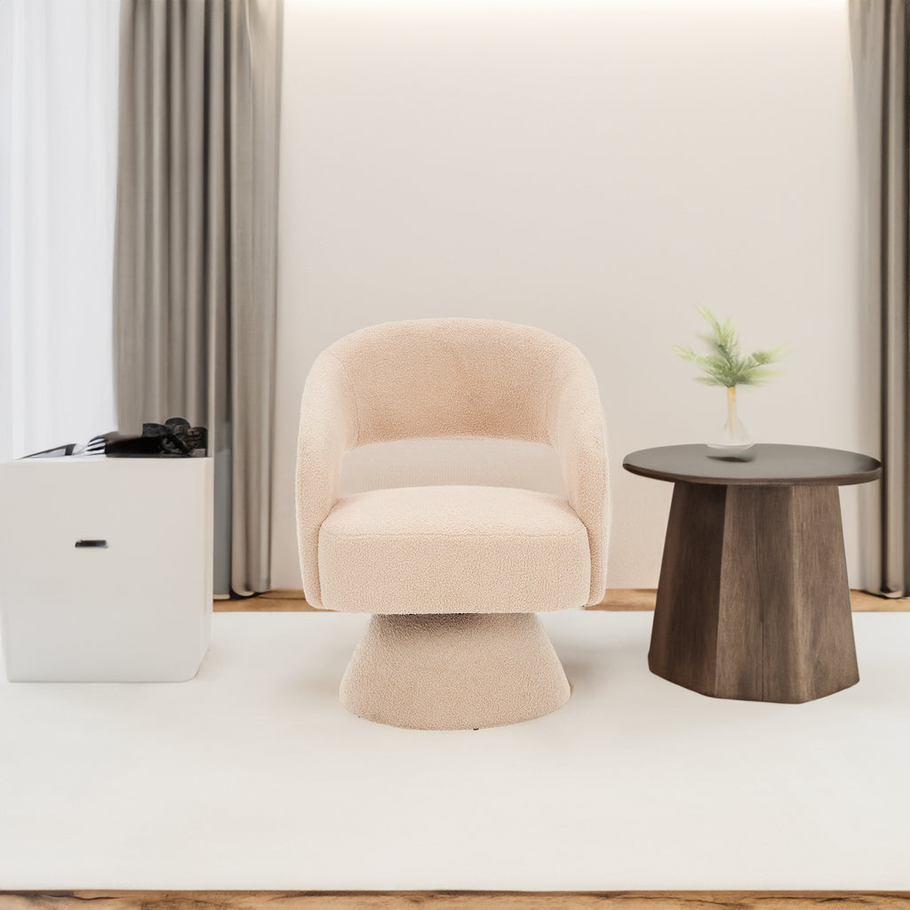 Swivel Teddy Accent Armchair (Nude)