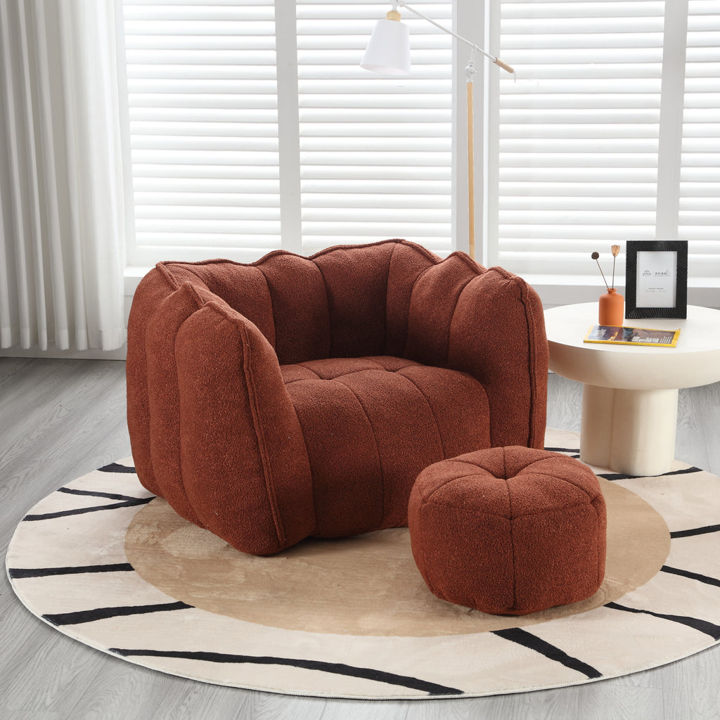 Plush Foam Lounger w/ Ottoman