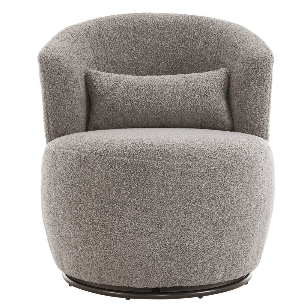 Plush Swivel Accent Chair (Gray)