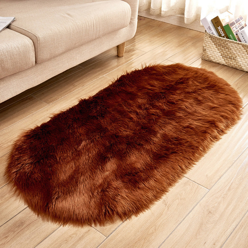 Chic Oval Plush Carpet, Window Mat