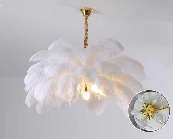 Chic Nordic Feather Lamp LED Chandelier