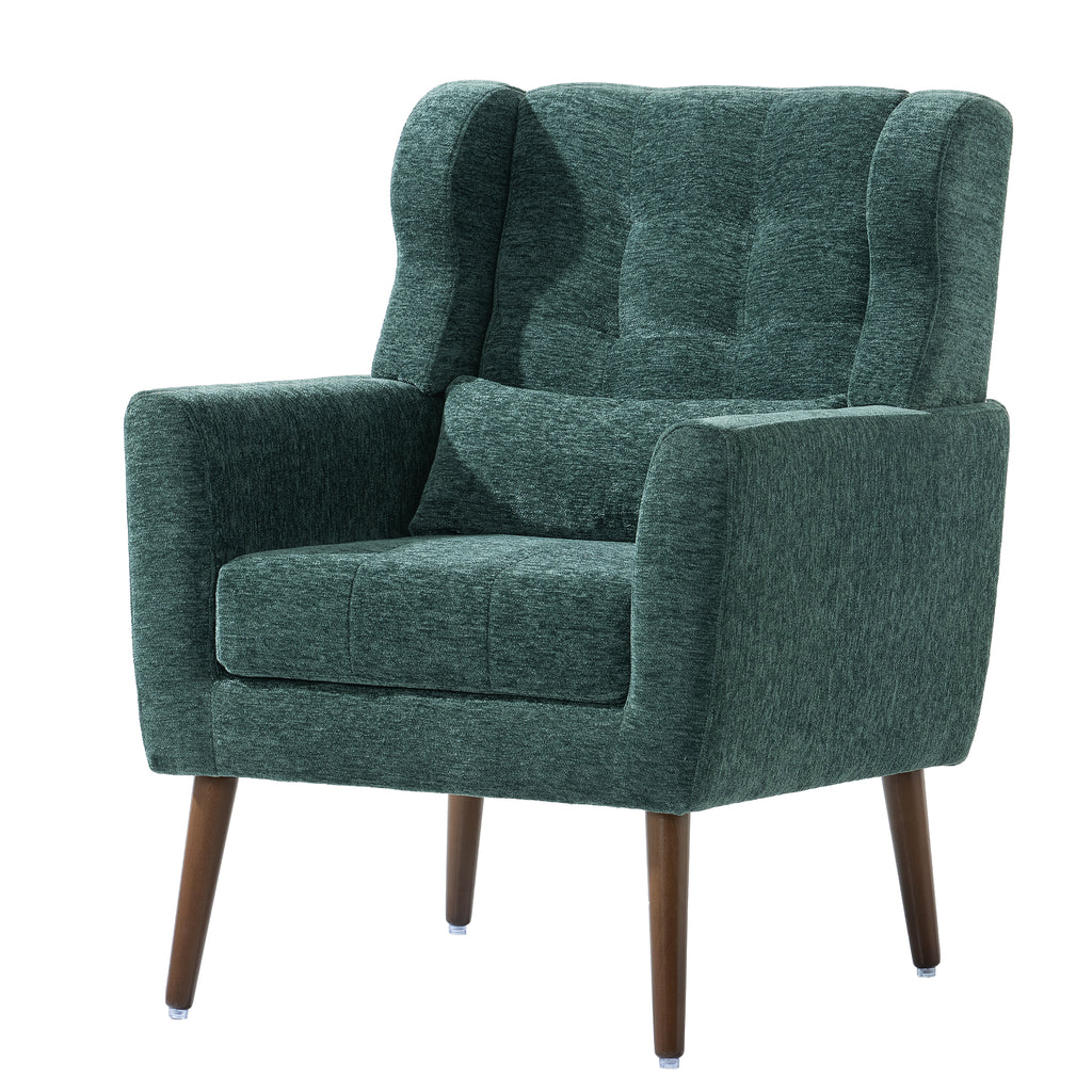 Modern Mid Century Accent Chair (Blackish Green)