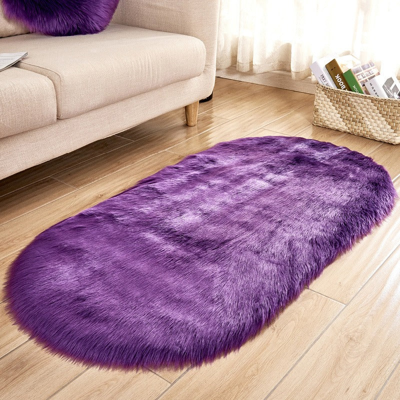 Chic Oval Plush Carpet, Window Mat