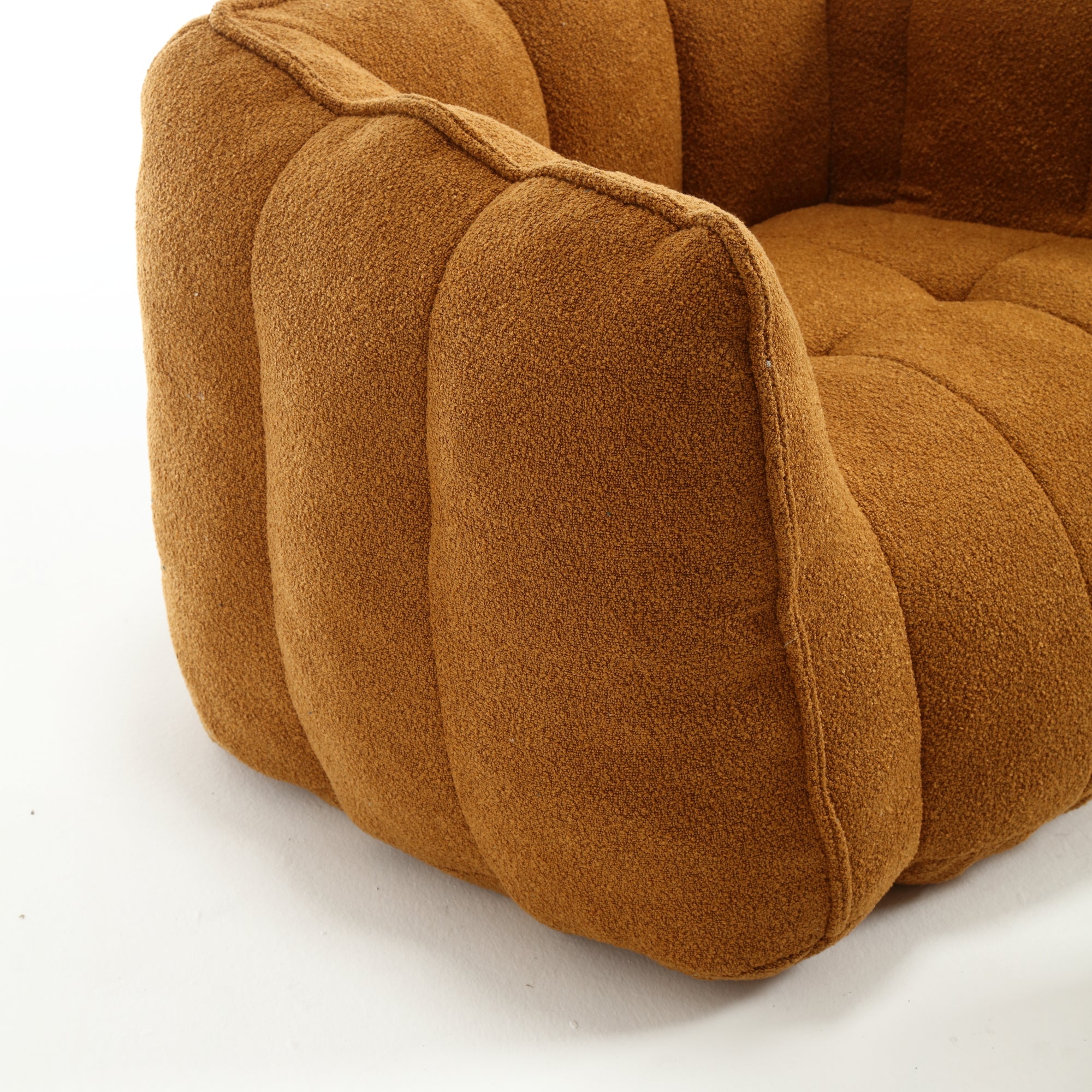 Plush Foam Lounger w/ Ottoman (Khaki)