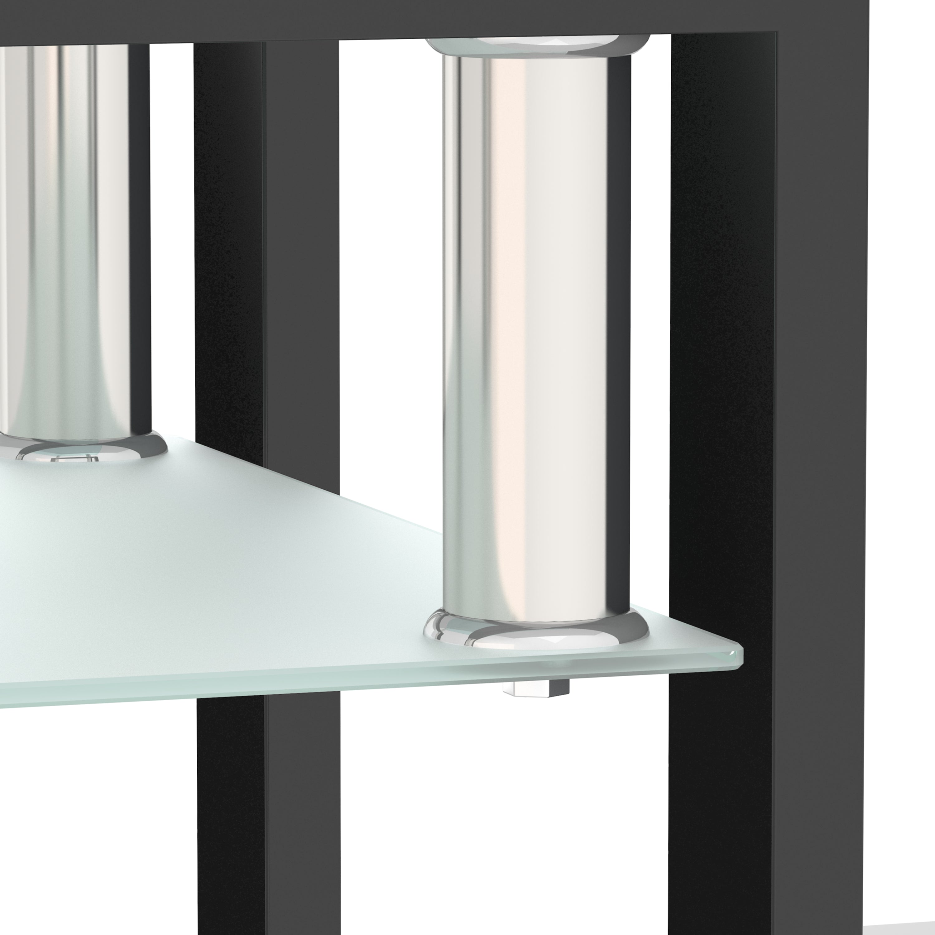 Set of 2, Modern Tempered Glass Coffee Table (Black)
