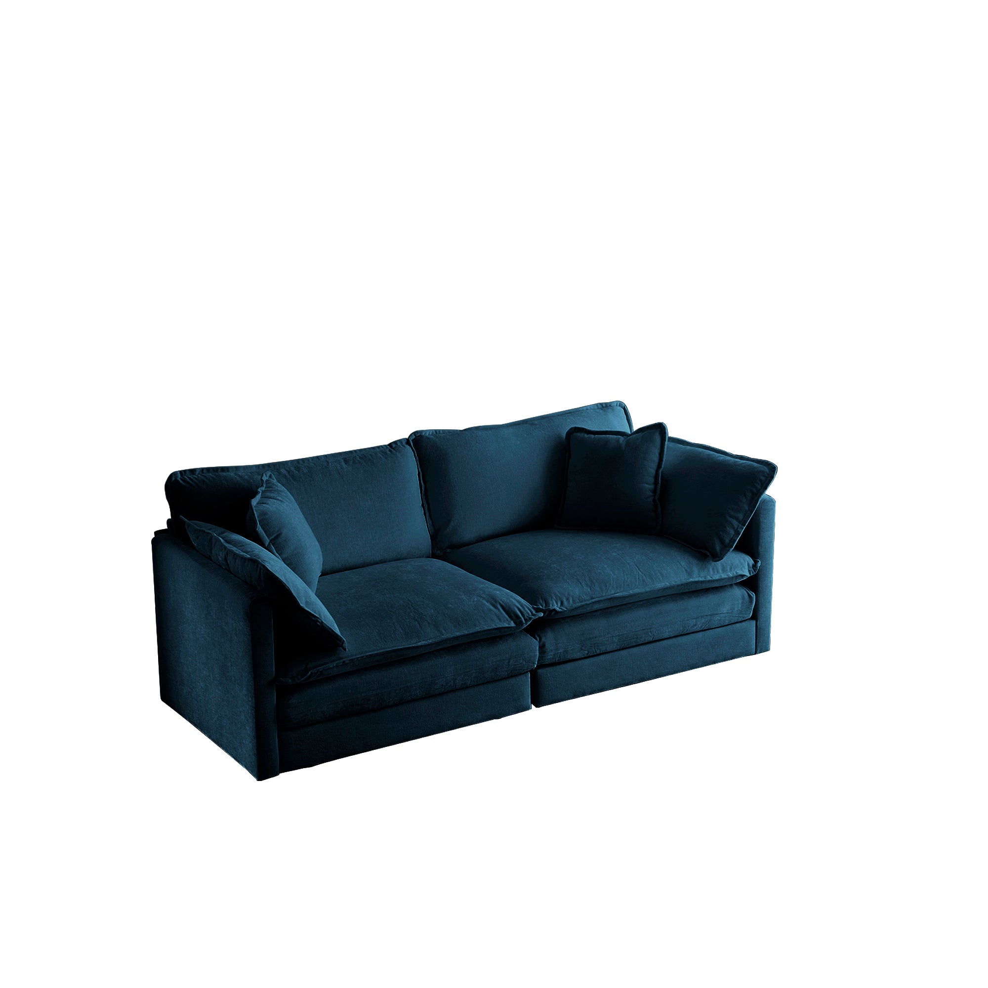 2-Seat Chenille Loveseat Sofa Couch (Blue)