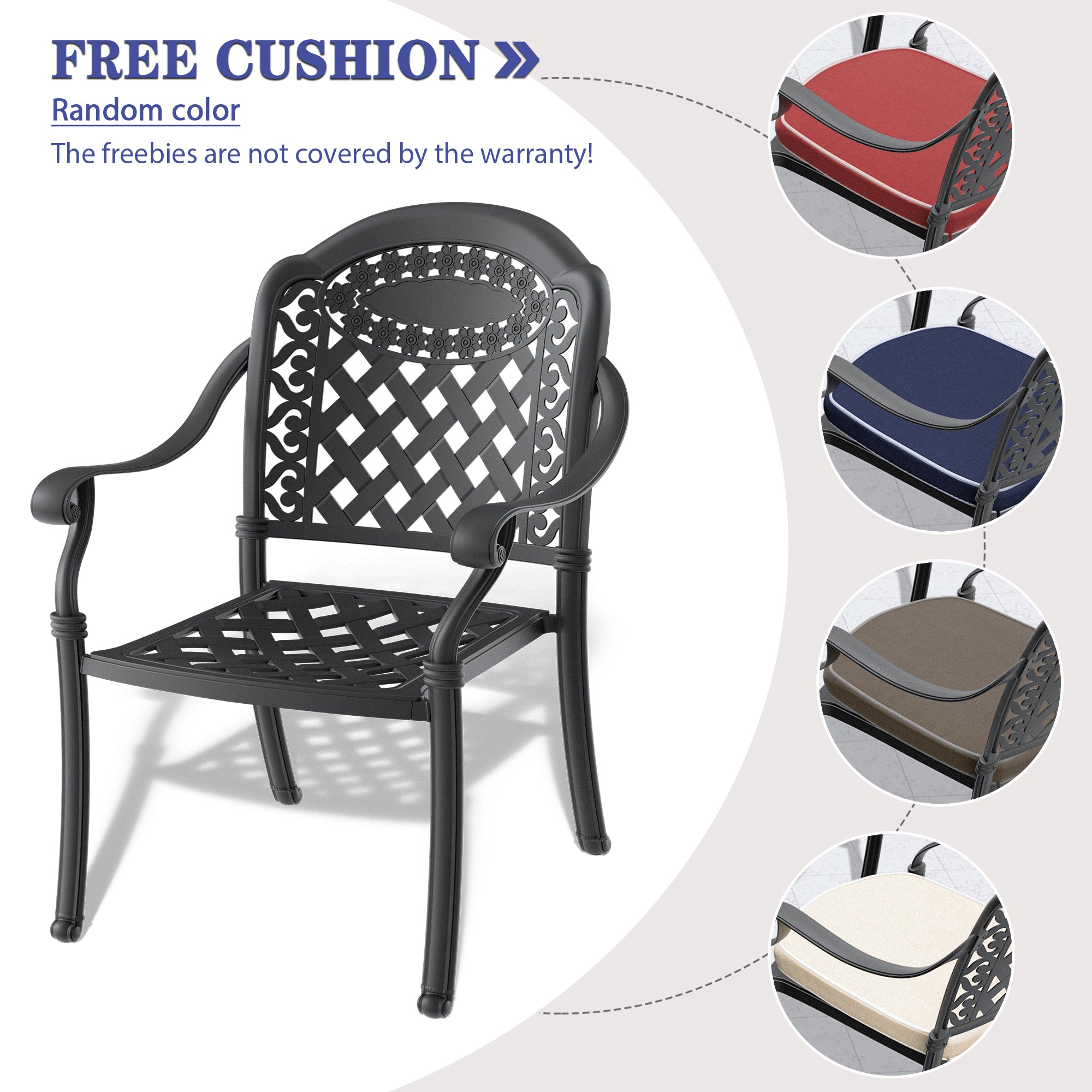 5-Piece Set Of Cast Aluminum Patio Furniture w/ Cushions