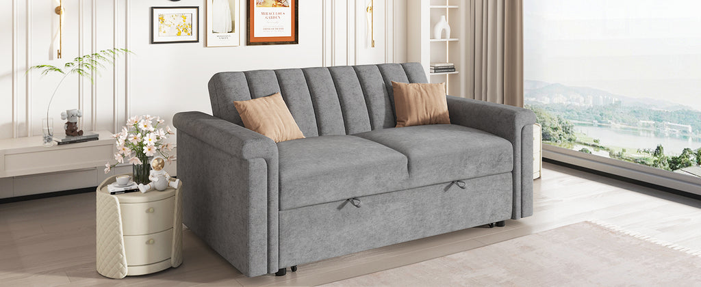 U_STYLE Convertible Sofa Bed (Gray)