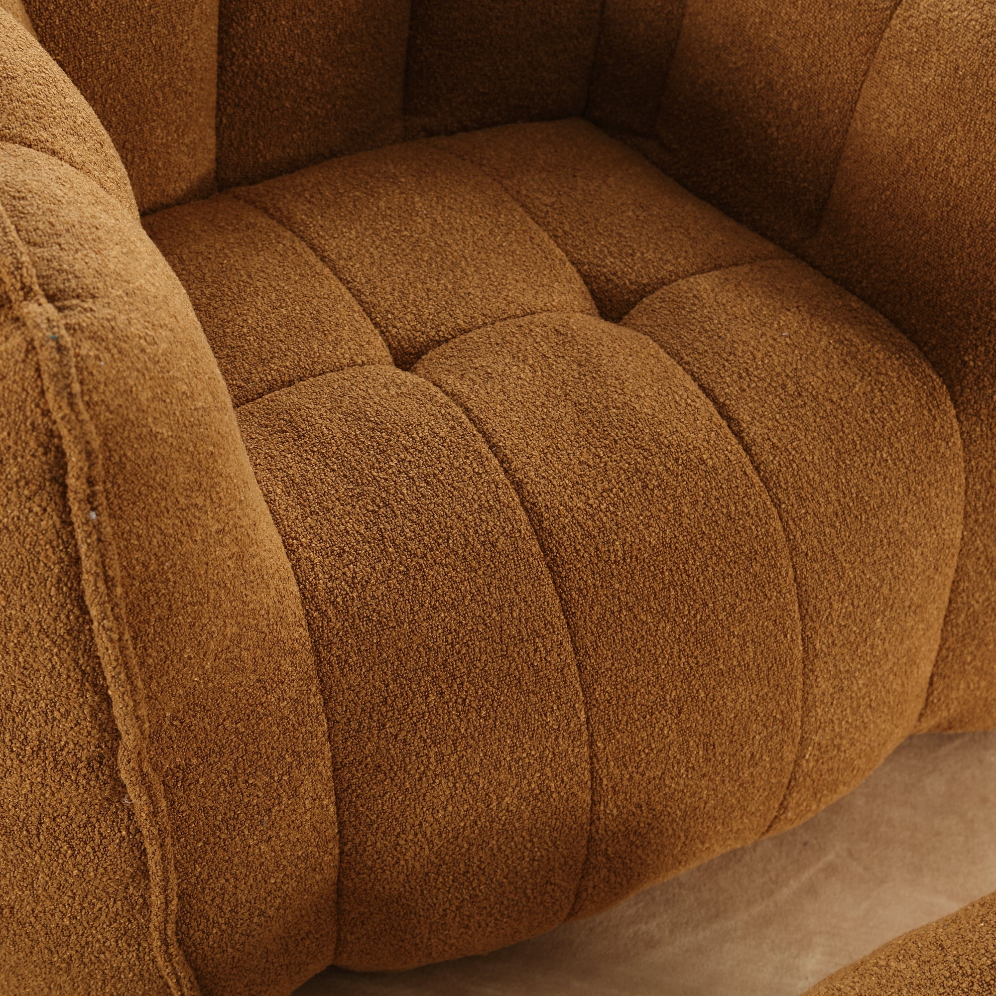 Plush Foam Lounger w/ Ottoman (Khaki)