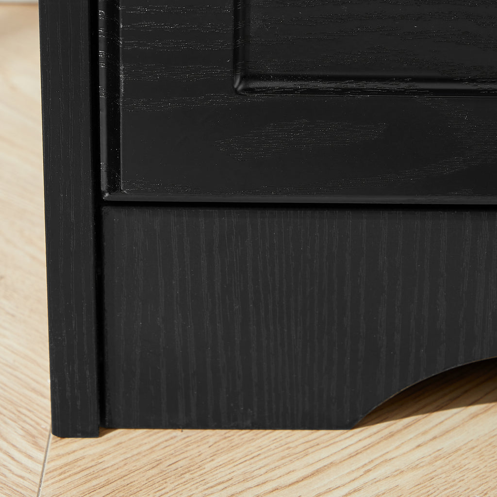 Modern 7 Drawers Dresser w/ Chest (Black)