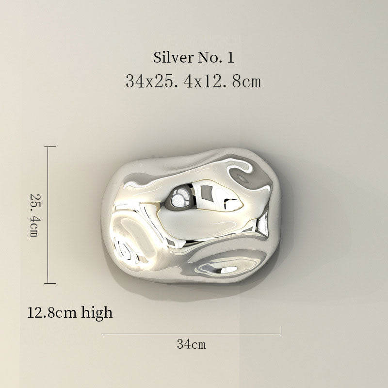 Abstract 3D Stone Wall Sculpture – Electroplated Rock