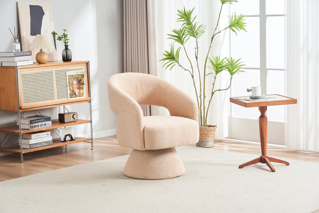 Swivel Teddy Accent Armchair (Nude)