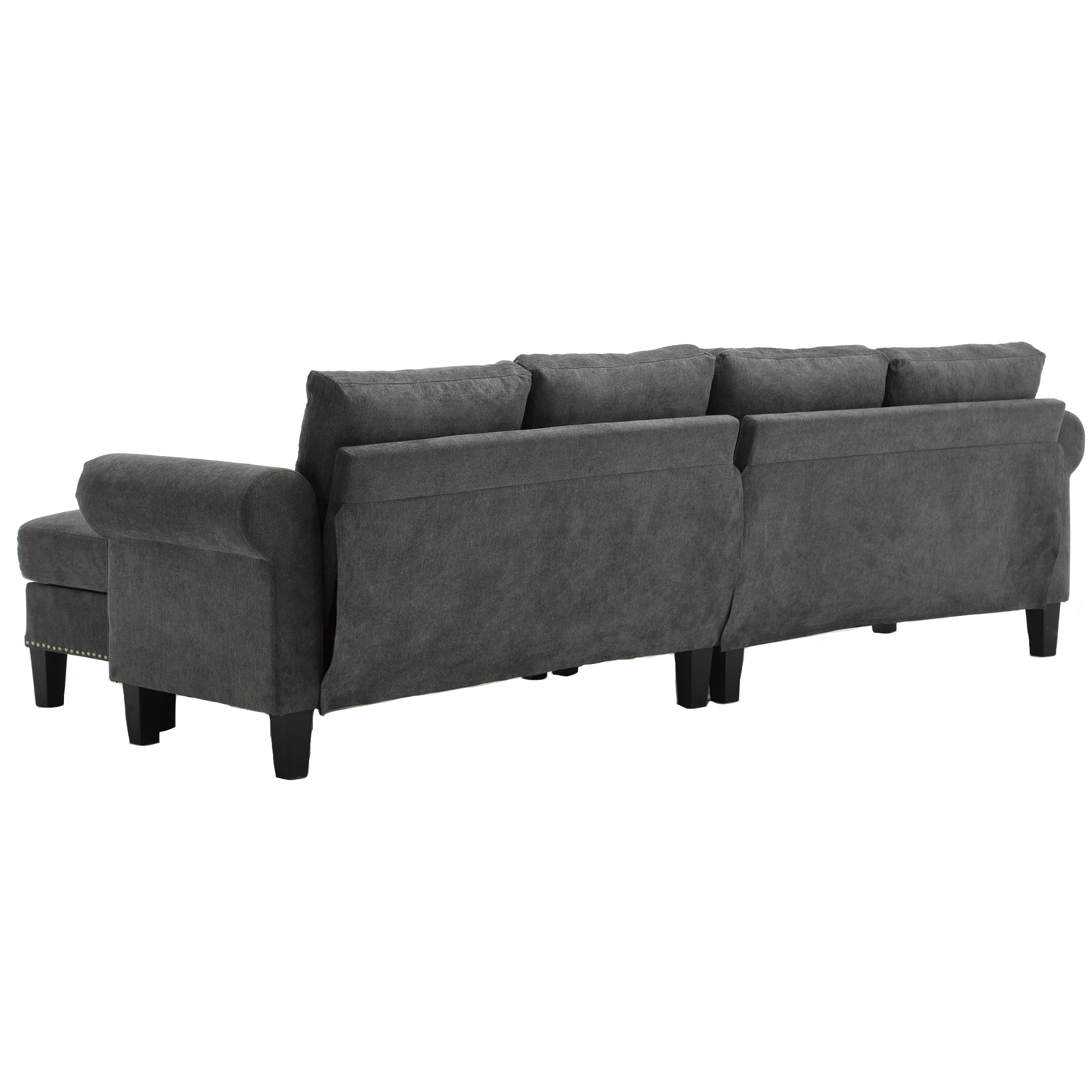 Convertible L-Sectional Sofa with Storage (Gray)