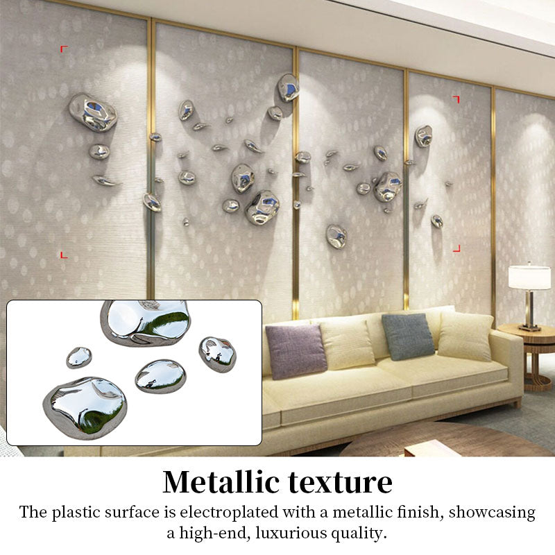 Abstract 3D Stone Wall Sculpture – Electroplated Rock