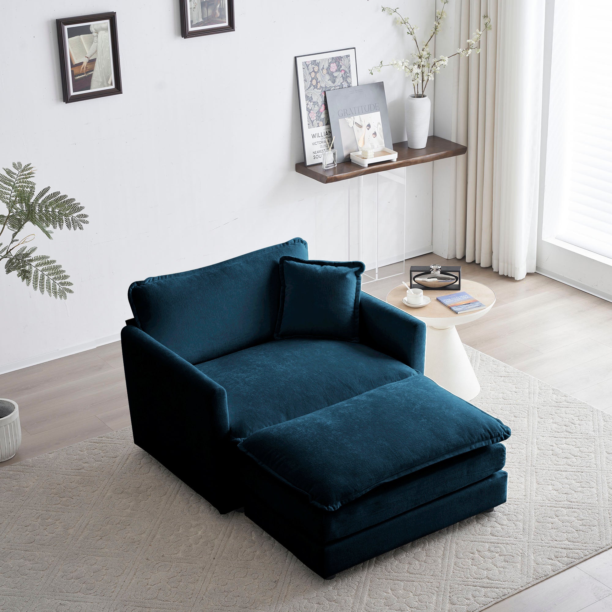 Modern Accent Chair w/ Ottoman