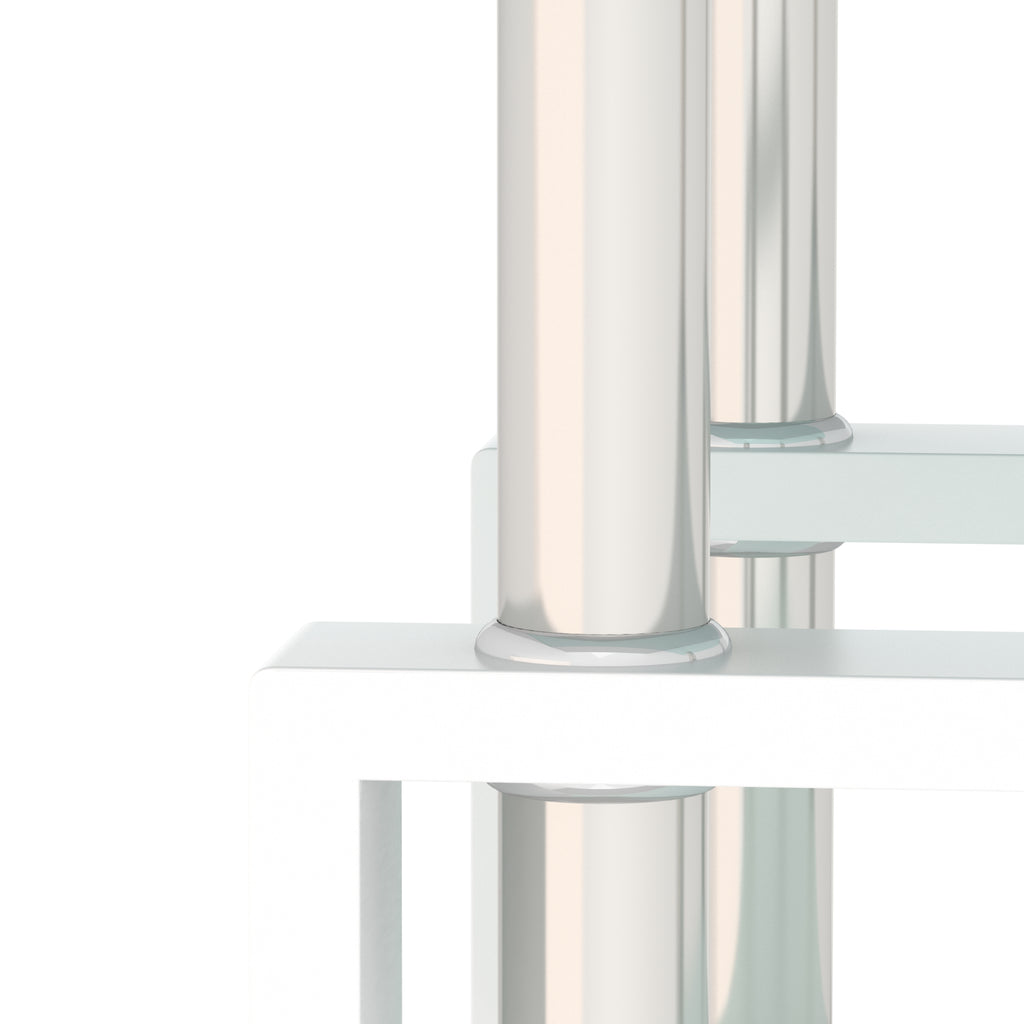 Set of 2, Modern Tempered Glass Coffee Table (White)